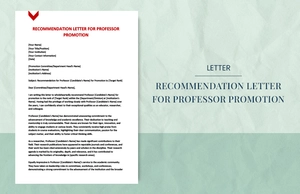 recommendation letter for professor promotion