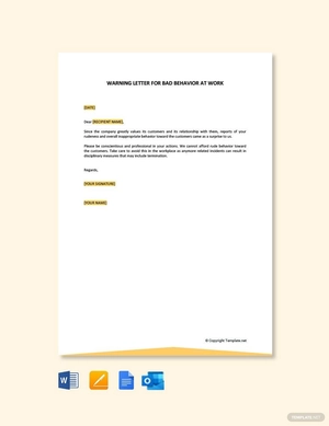 Warning Letter for Bad Behavior At Work