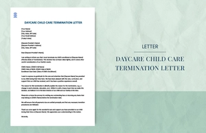 Daycare child care termination letter
