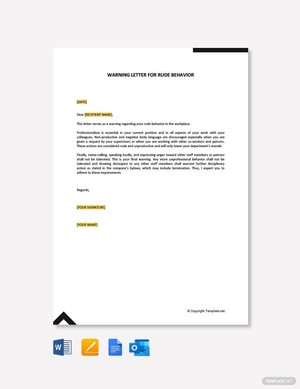 Warning Letter For Rude Behavior