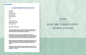 Daycare termination notice letter