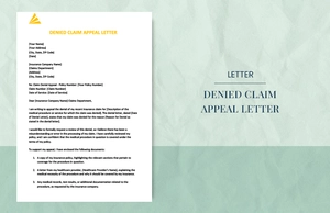 Denied Claim Appeal Letter