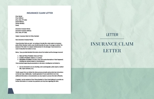 Insurance claim letter