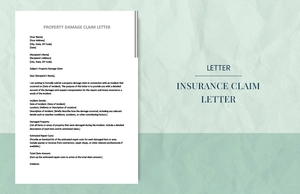 Property damage claim letter