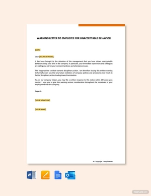 Warning Letter To Employee For Unacceptable Behavior