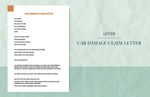 Car damage claim letter