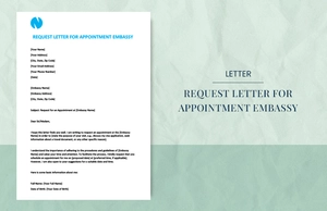 Request letter for appointment embassy