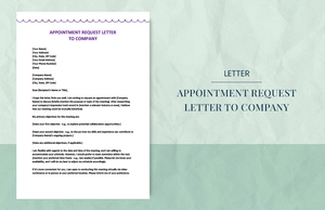 Appointment request letter to company