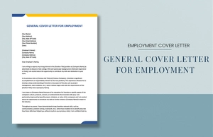 General Cover Letter For Employment