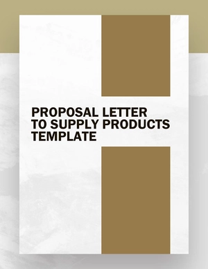 Proposal Letter to Supply Products Template Proposal Letter to Supply Products Template