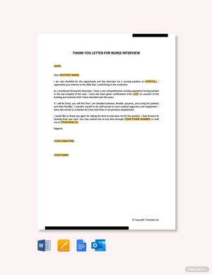 Thank You Letter for Nurse Interview