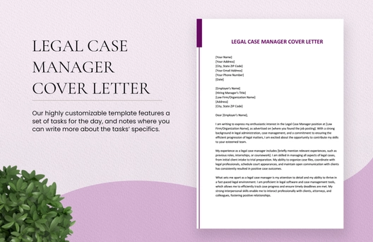 Legal Case Manager Cover Letter