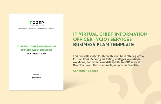 IT Virtual Chief Information Officer (vCIO) Services Business Plan Template