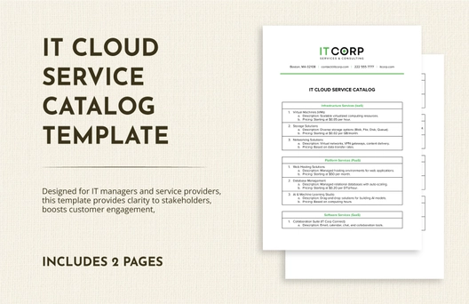 IT Cloud Service Catalog Template
