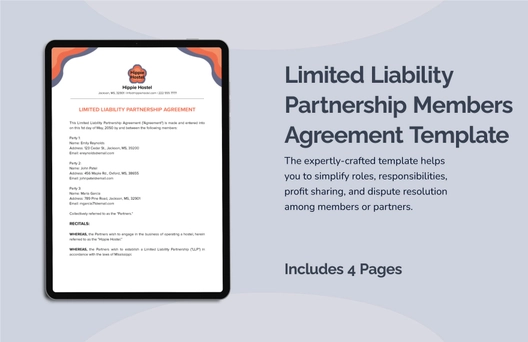Limited Liability Partnership Members Agreement Template