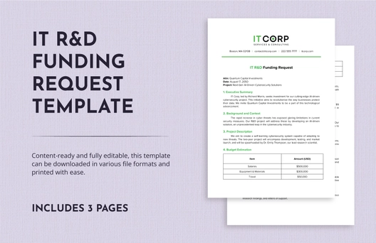 IT R&D Funding Request Template