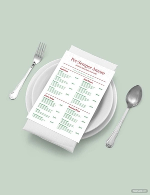 Italian Menu Template Italian Menu Template