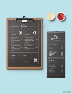 Chalkboard Menu Card Template