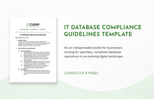 IT Database Compliance Guidelines Template