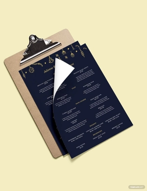 Julienne Restaurant Christmas Menu Template