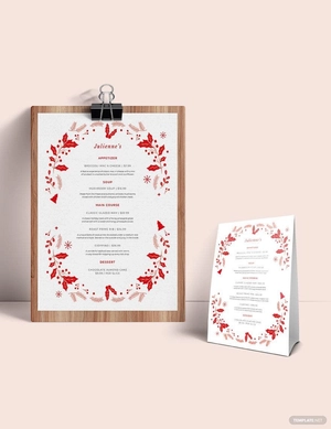 Julienne Vintage Christmas Menu Template