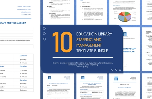 10 Education Library Staffing and Management Template Bundle