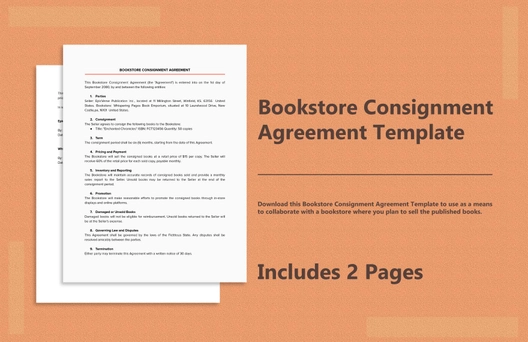Bookstore Consignment Agreement Template Bookstore Consignment Agreement Template