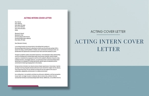 Acting Intern Cover Letter