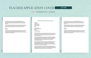 Teacher Aplication Cover Letter