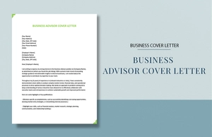 Business Advisor Cover Letter