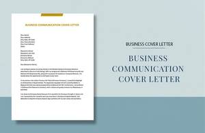 Business Communication Cover Letter
