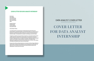 Cover Letter For Data Analyst Internship