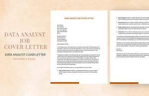 Data Analyst Cover Letter