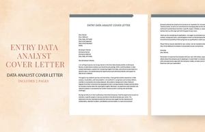 Entry Data Analyst Cover Letter