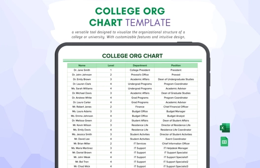 College Org Chart Template