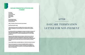 Daycare termination letter for non payment