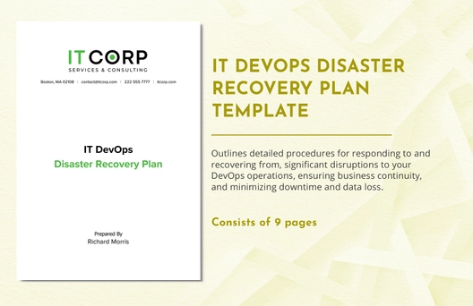 IT DevOps Disaster Recovery Plan Template