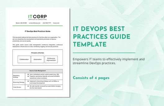 IT DevOps Best Practices Guide Template