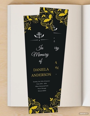 Memorial Bookmark Template