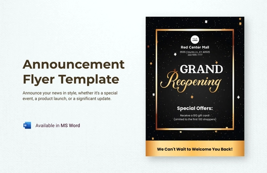 Announcement Flyer Template