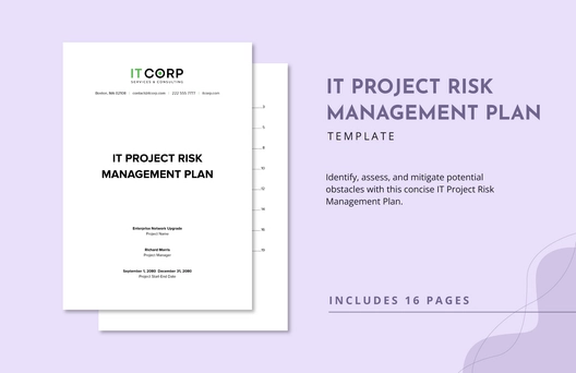 IT Project Risk Management Plan Template