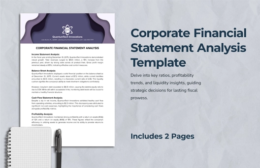 Corporate Financial Statement Analysis Template Corporate Financial Statement Analysis Template