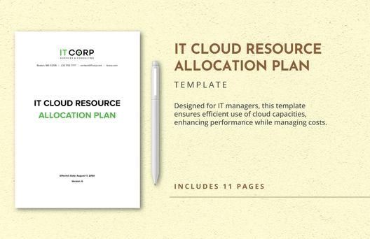 IT Cloud Resource Allocation Plan Template