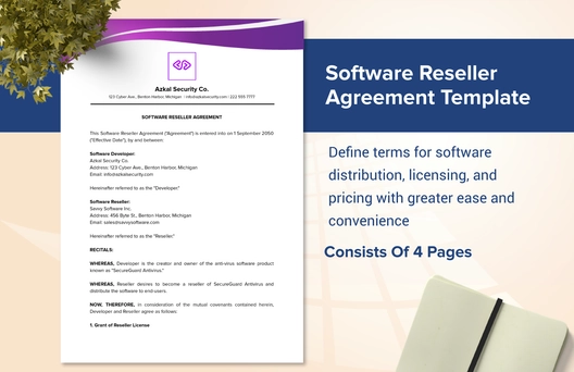 Software Reseller Agreement Template
