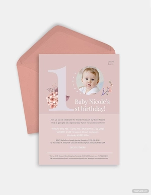 First Birthday Invitation Template