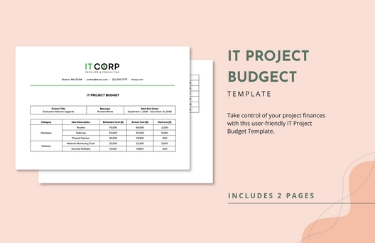 IT Project Budget Template