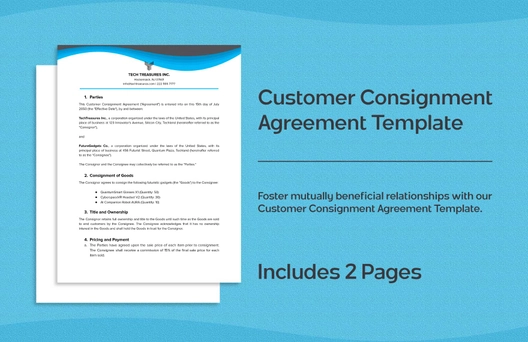 Customer Consignment Agreement Template