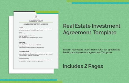 Real Estate Investment Agreement Template