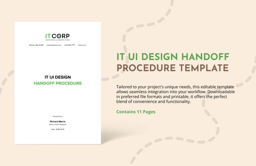 IT UI Design Handoff Procedure Template