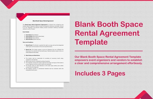 Blank Booth Space Rental Agreement Template